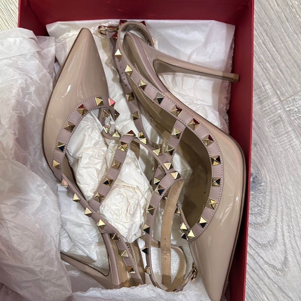 Valentino Studded Beige Women's Heels